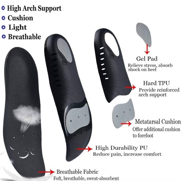 Plantar Fasciitis Arch Support Shoe Inserts Women & Men size M - Picture 9 of 11